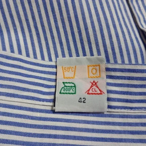 Liberty of London Shirt Mens 15.5 32/33 Blue Stripe Button Up Oxford Casual